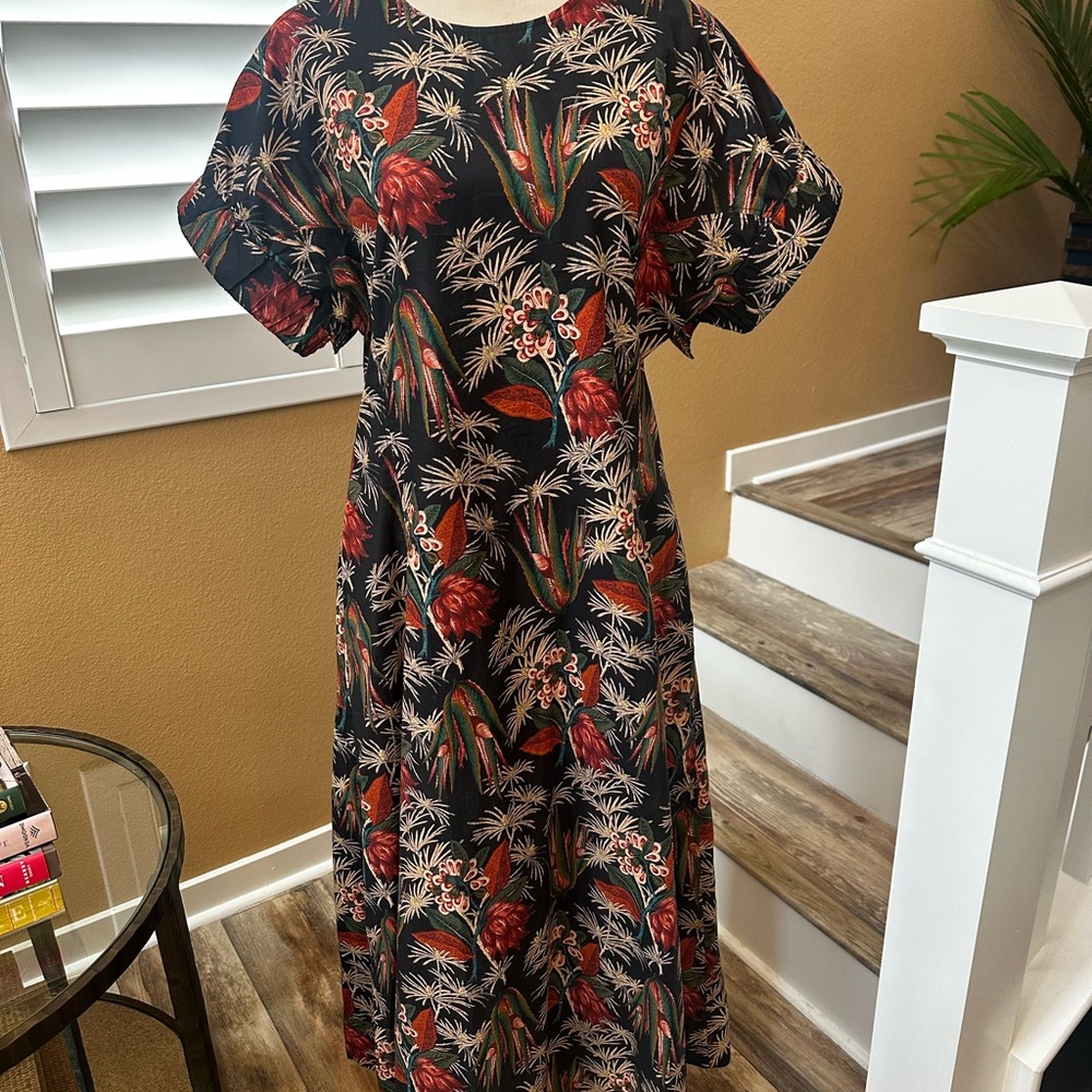 Ulla Johnson Red Brown Dolman Sleeve Sundress